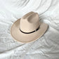 Vintage Western Cowboy Hat Leather Trim