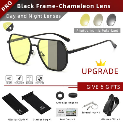 New Fashion Aluminum Photochromic Sunglasses Men Women Polarized Sun Glasses Chameleon