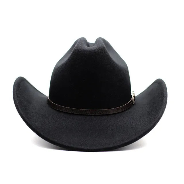 Vintage Western Cowboy Hat Leather Trim
