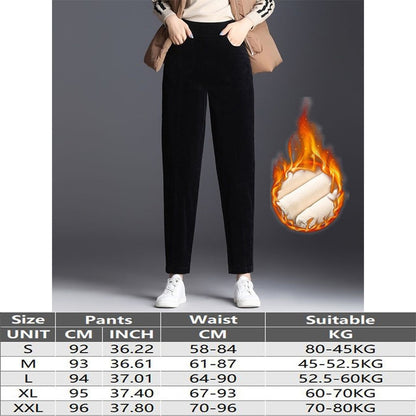 Velvet Thicken Warm High Waist Pants for Women