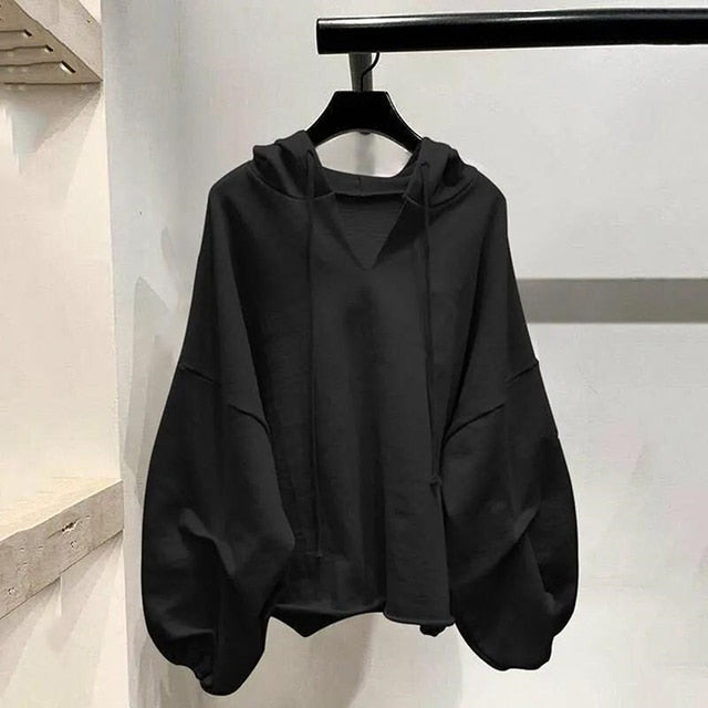 Lantern Sleeve Hoodies Sweatshirt for Women