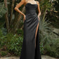Spaghetti Strap Satin Slit Long Dress/ Bridesmaid Dress