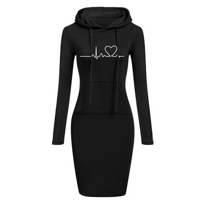 Slim Fit Hooded Sweater Dress
