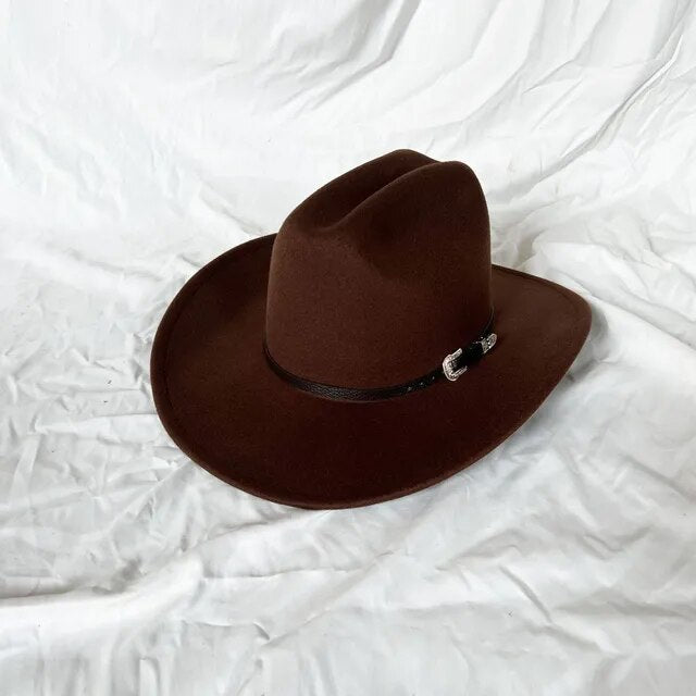 Vintage Western Cowboy Hat Leather Trim