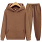 Men Hoodie Two-Piece Set Casual Solid Color Sweat Suit Tracksuit