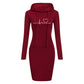 Slim Fit Hooded Sweater Dress