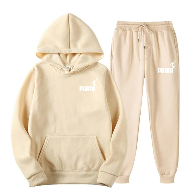 Hooded Sweatshirt Suit Men And Women- Two Piece Set