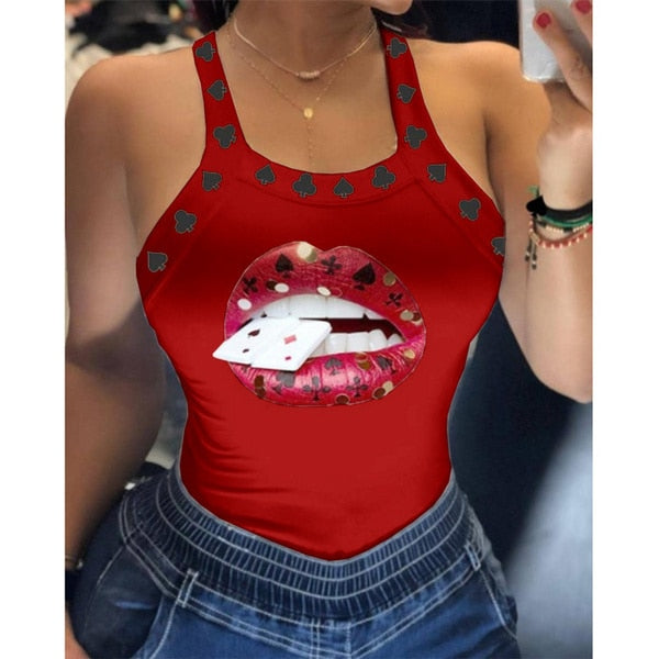 Slim Fit Sleeveless Spring Top