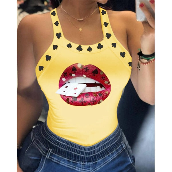 Slim Fit Sleeveless Spring Top