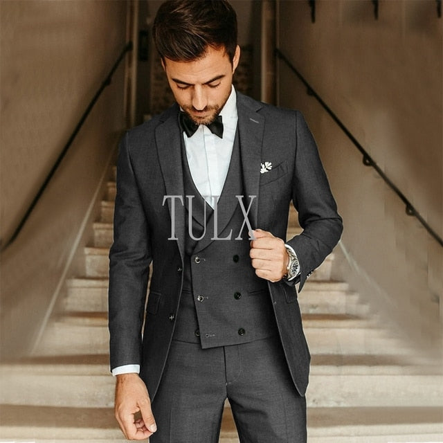 Slim Fit Tuxedo 3 Piece Set (blazer + Vest + Pants)