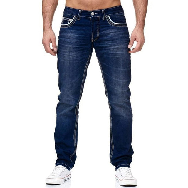 Straight and Pockets Stretch Denim Pants for Men - Jeans