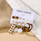 Pearl Crystal Stud Earrings Set For Women