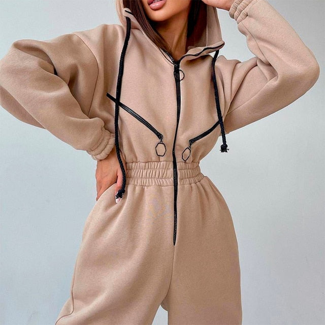Hooded Sporty Jumpsuit for Women