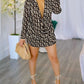 Print Long Sleeve Mini A-line Summer Dress