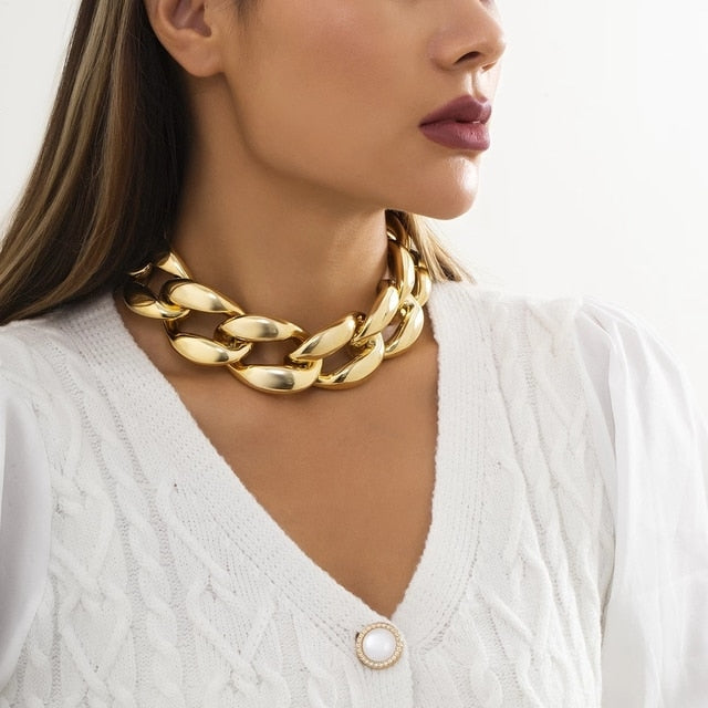 High Quality Punk Lock Chain Necklace for Women