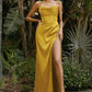 Spaghetti Strap Satin Slit Long Dress/ Bridesmaid Dress