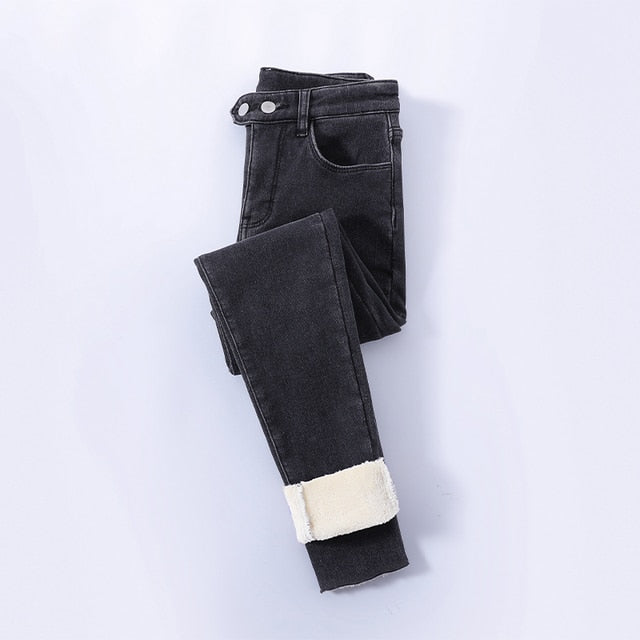 Jeans Pant Winter Velvet Fleece Lined Skinny Jeans