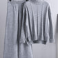 High Neck Sweater and Loose Pants- Two Piece Set