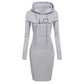 Slim Fit Hooded Sweater Dress