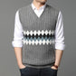 Geometric Pattern Casual Basic Sweater V Neck Vest