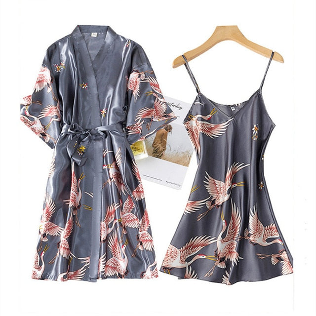 Silk Satin Night Dress Set