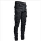 Slim Fit Punk Skinny Denim Pants - Jeans