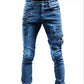 Slim Fit Punk Skinny Denim Pants - Jeans
