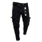 Slim Fit Punk Skinny Denim Pants - Jeans
