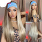Curly Headband Synthetic Wig Natural Black Long hair for Women