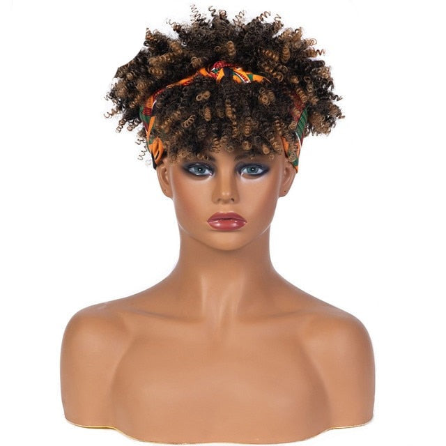 Kinky Curly Synthetic Headband Wigs For Women