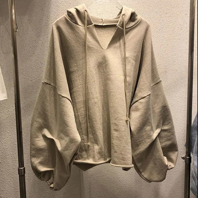 Lantern Sleeve Hoodies Sweatshirt for Women