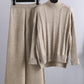 High Neck Sweater and Loose Pants- Two Piece Set