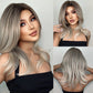Synthetic Wig with Bangs Layered Natural Straight Wig for Women
