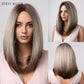 Synthetic Wig with Bangs Layered Natural Straight Wig for Women
