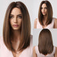 Synthetic Wig with Bangs Layered Natural Straight Wig for Women