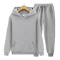 Men Hoodie Two-Piece Set Casual Solid Color Sweat Suit Tracksuit