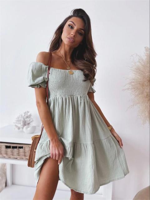 Puff Sleeve Mini Dress for Women