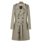 Cotton trench coat for men with double breasted British fashion coffee men's down jacket