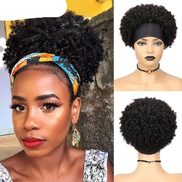 Curly Headband Brazilian Human Hair Wig