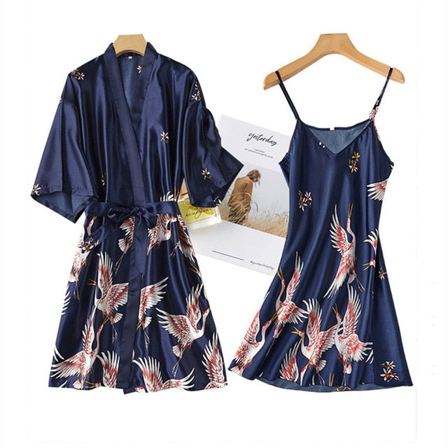 Silk Satin Night Dress Set
