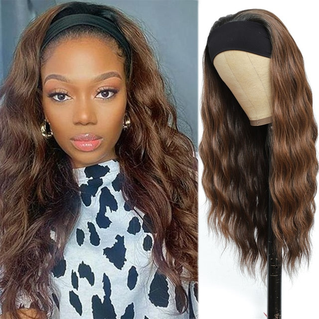 Long Natural Wave Synthetic Headband Wig For Women