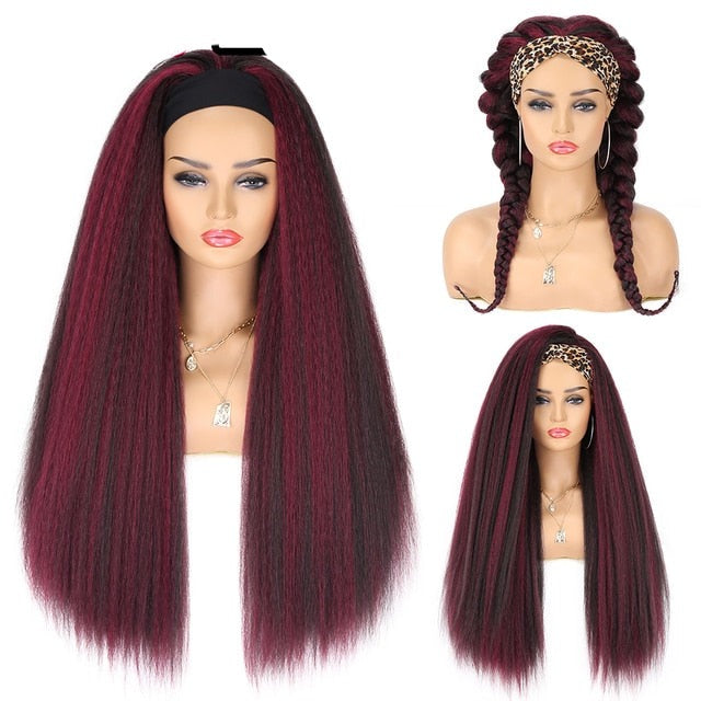 Yaki Straight Headband Synthetic Hair Wig