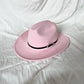 Vintage Western Cowboy Hat Leather Trim