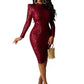 Sequined Bodycon O-neck Party Dress for Women