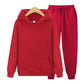 Men Hoodie Two-Piece Set Casual Solid Color Sweat Suit Tracksuit