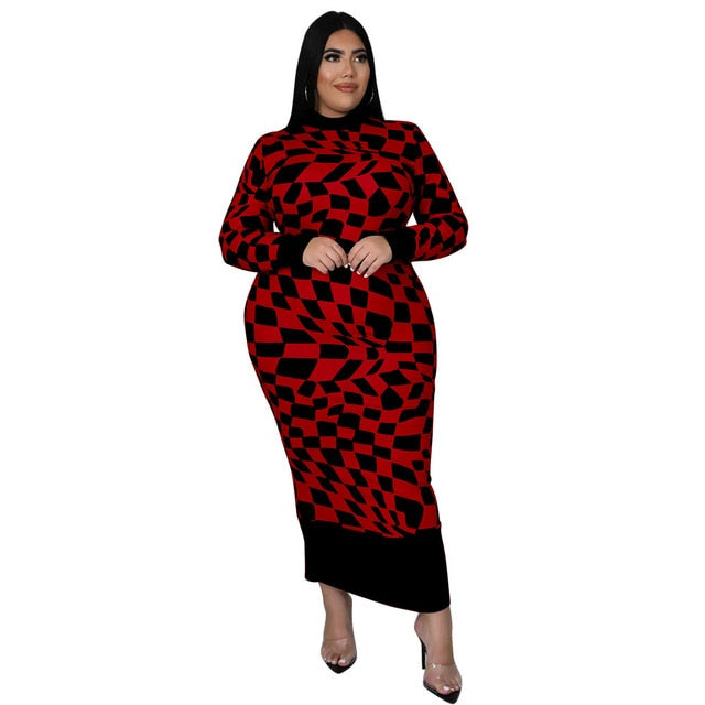 Plus Size Bodycon Long Dress for Women
