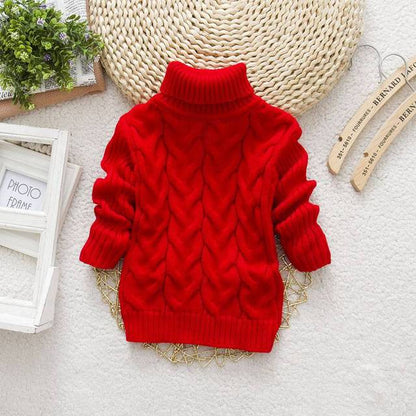 Turtleneck Knitted Sweaters Top for Girls