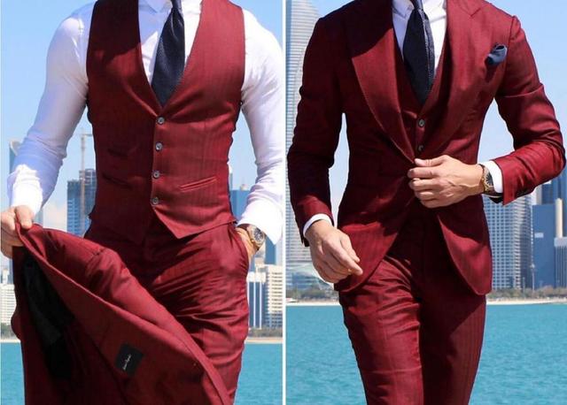 Wedding Tuxedo Slim Fit 3 Piece(jacket +vest +pants）
