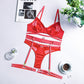 Lace Patchwork Garter Exotic Lingerie Sexy Set