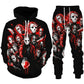Horror Movie Clown 3d Print Hoodie + pants Set for Men